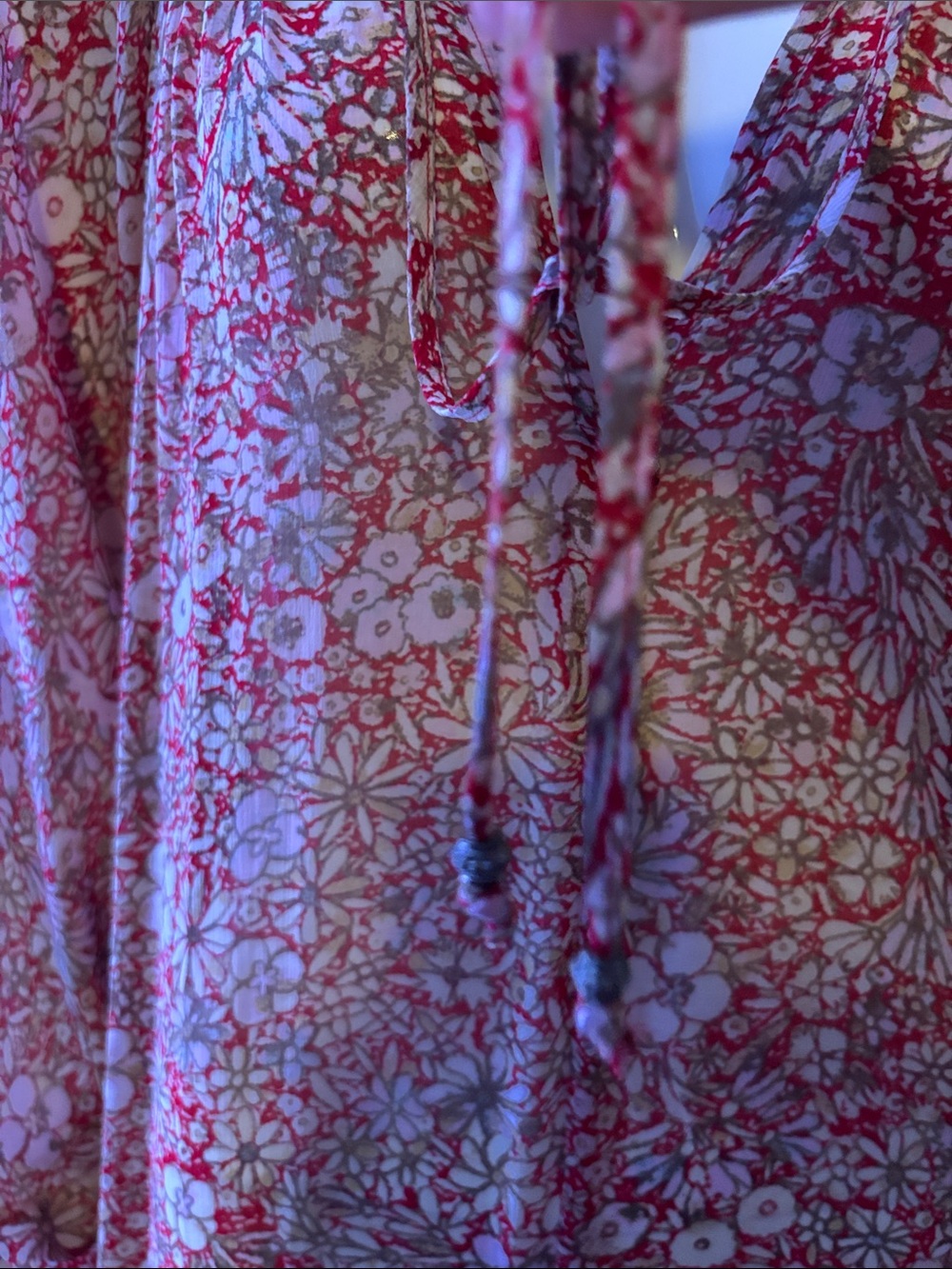 Free People Red Floral Tie-Front Maxi Dress - Picture 2 of 7